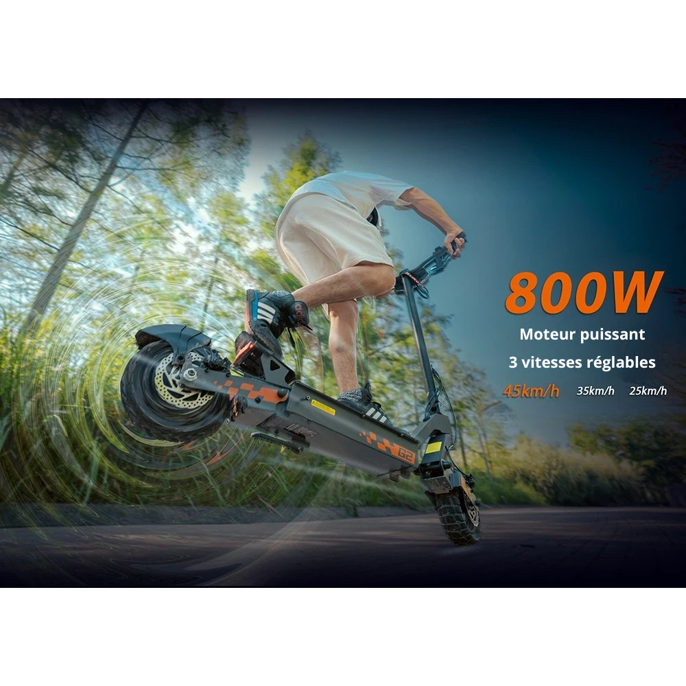 KuKirin G2 – Trottinette Électrique 800W, 55 km autonomie, vitesse max bridée 25 km/h (nouveau modèle 2025)